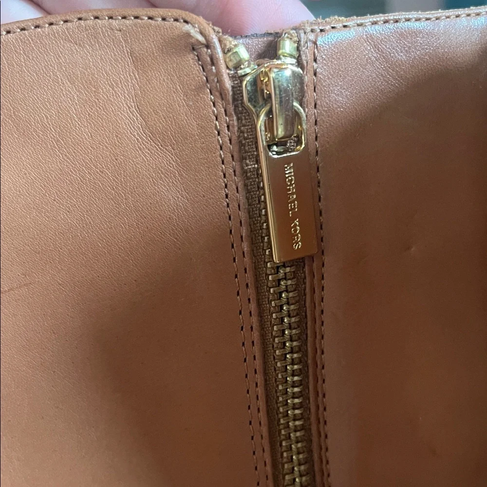 Michael Kors Cognac Brown Leather Riding Boots